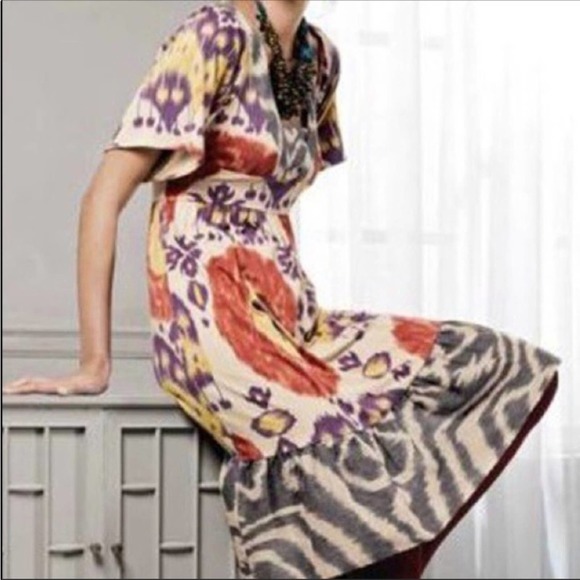 Anthropologie Dresses & Skirts - ❌3/$10 Anthropologie C Keer Persian Moon Ikat Brushstroke Jersey Dress